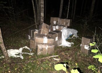 Pasieniečiai perėmė iš Baltarusijos didmaišiuose skraidintą 20 tūkst. pakelių kontrabandą