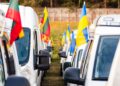 Istorinis konvojus – Ukrainos policijai perduoti 79 Lietuvos policijos automobiliai
