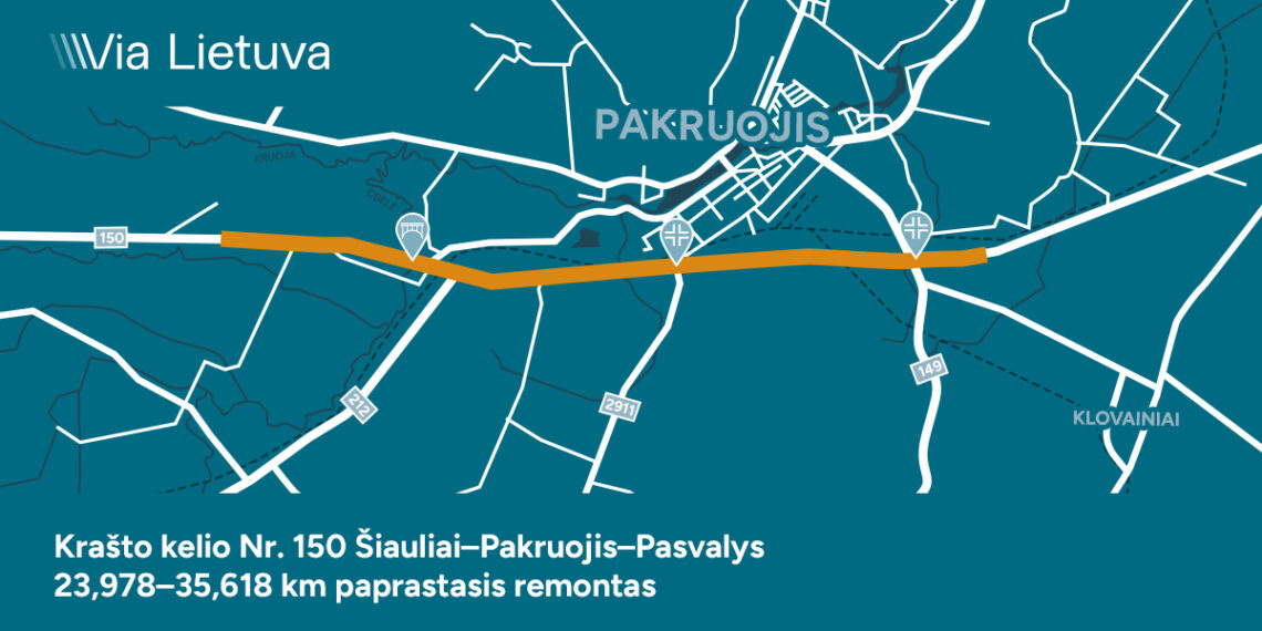 „Via Lietuva“: pradedamas daugiau kaip 11 km krašto kelio remontas Pakruojo rajone